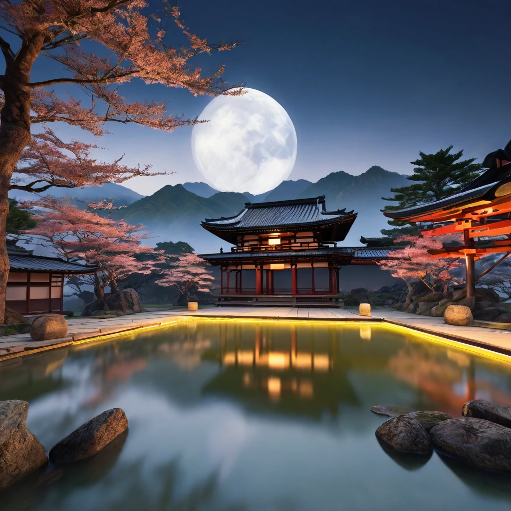 Otherworldly morning, Mysterious, calm feeling, good morning, ancient Japan, appearing from the darkness((best quality, 8K, masterpiece: 1.3))