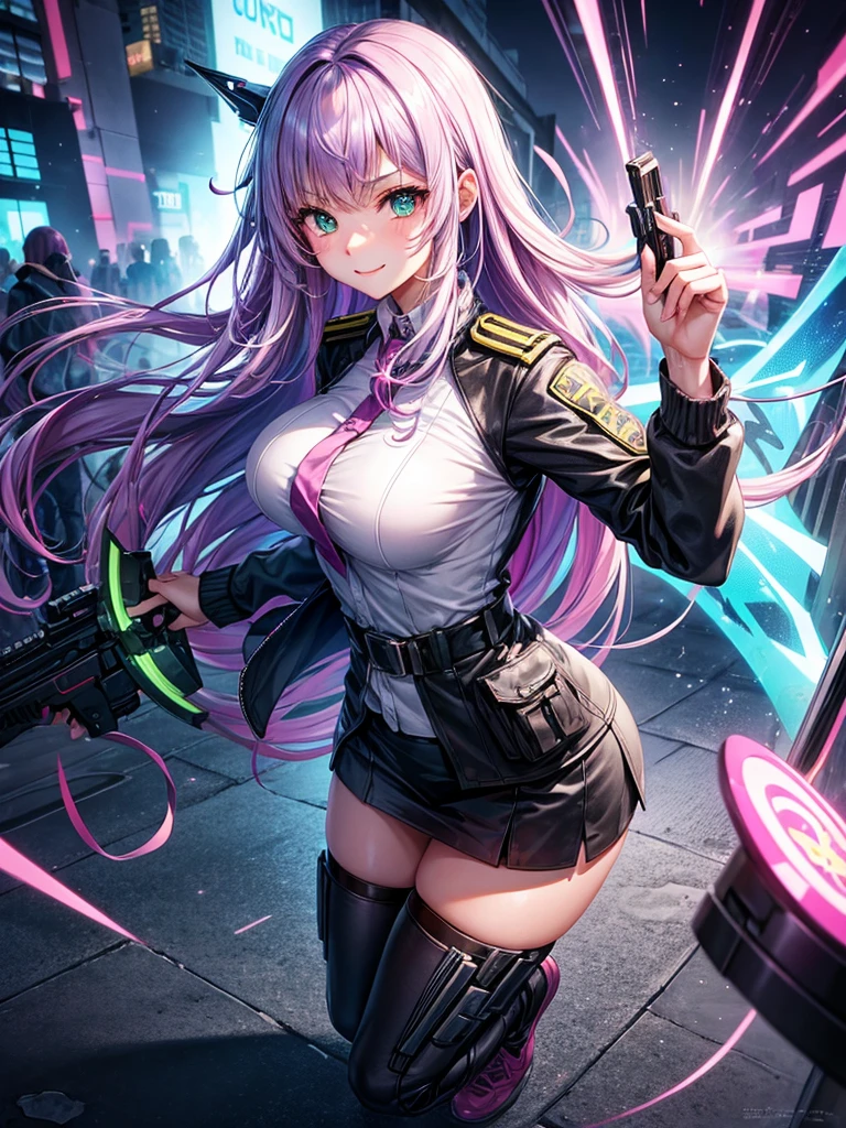 middle School girls，smile，Beautiful girls，Beautiful girl from another world，A whole new beautiful girl，Girl with a weapon in her hand，Cyberpunk uniforms，The best quality to get you horny，Psychic，Wizard，battle，Colorfulな髪色，Perfect Girl，Super cute girl，Cyberpunk Background，Cute uniform，Uniform of the Future，Wearing a cardigan，Long Hair、Sparkling eyes，She has her bangs down，Colorful，Ultra HD，Young girl，sex，Green Eyes，Naughty Girls，Full body image，Big Breasts，Beautiful Girl&#39;s Paradise，Fashion Girl，Naughty Girls，Beautiful Girl Country，High-dimensional beautiful girl，A beautiful girl who transcends everything，Pink Cardigan，So beautiful，Absurd，Beautiful girls，The psychology of beautiful legs，The pinnacle of aesthetics，beauty incarnate