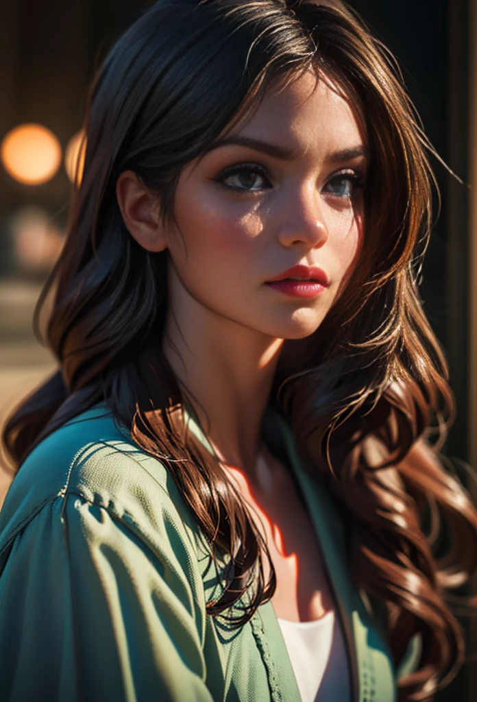 Best quality, masterpiece, ultra high res, (photorealistic:1.4), raw photo, 1girl, off shoulder, cinematic lighting