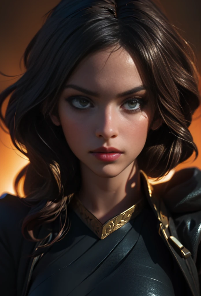 A beautiful young woman with long flowing hair, a mysterious and pensive expression, (best quality,4k,8k,highres,masterpiece:1.2),ultra-detailed,(realistic,photorealistic,photo-realistic:1.37),HDR,UHD,studio lighting,ultra-fine painting,sharp focus,physically-based rendering,extreme detail description,professional,vivid colors,bokeh,dramatic lighting,romance,intrigue,mystery,portraits,chiaroscuro,dark moody colors,dramatic shadows