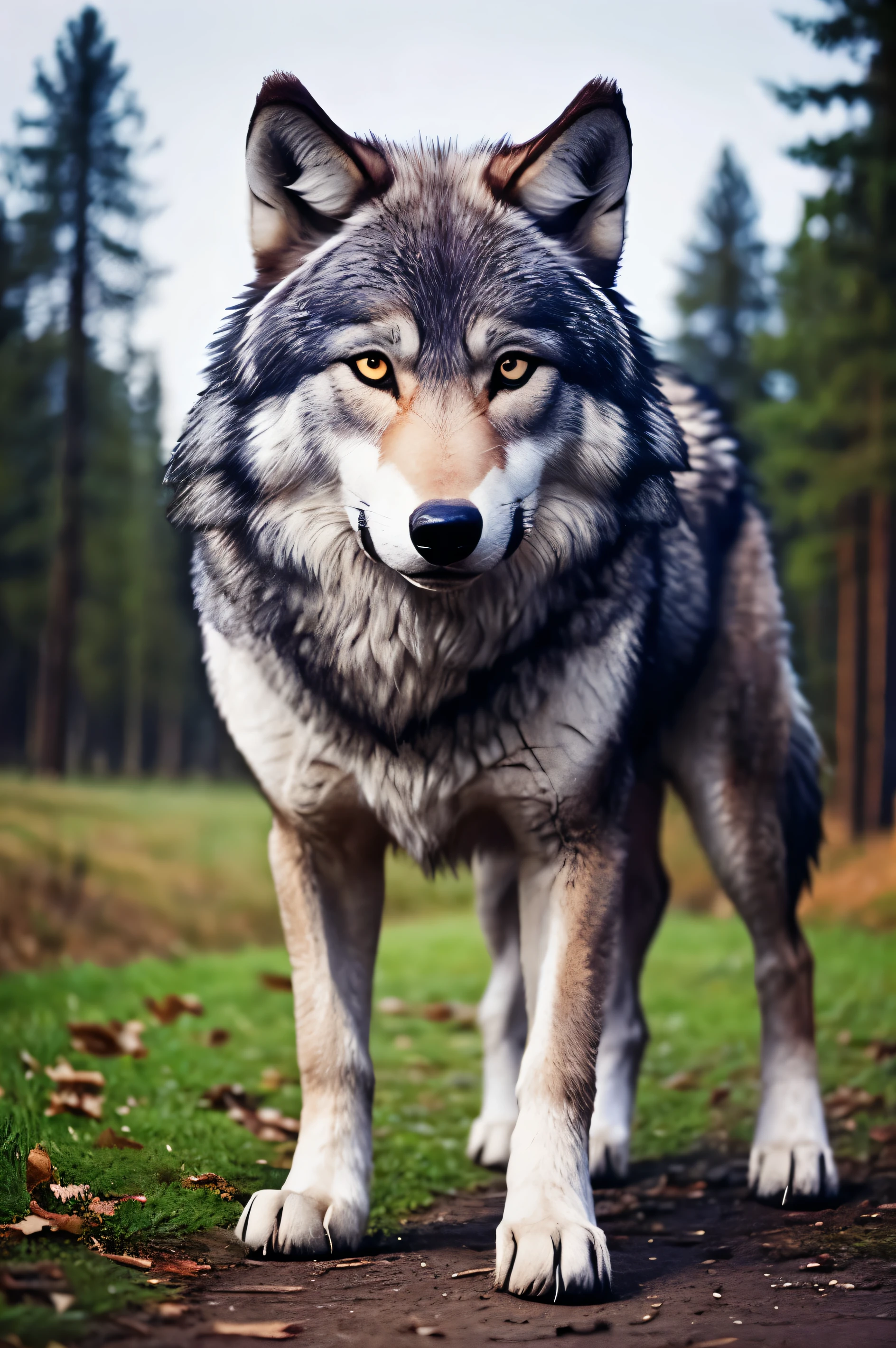 Cute wolf in the first realistic