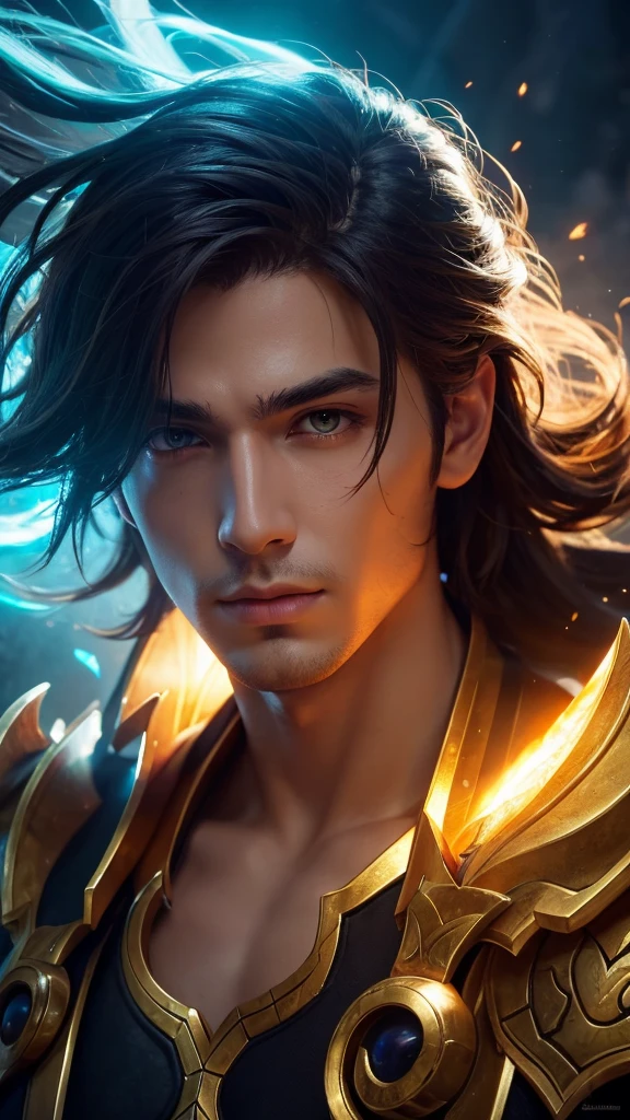 score_9, score_8_above, (1man), Artwork, best quality, high resolution, Close-up portrait, bad, Greek god, fantasy, league of legends style, beautiful figure painting, bright light, Amazing composition, front view, hdr, volumetric lighting, ultra quality, elegant, highly detailed