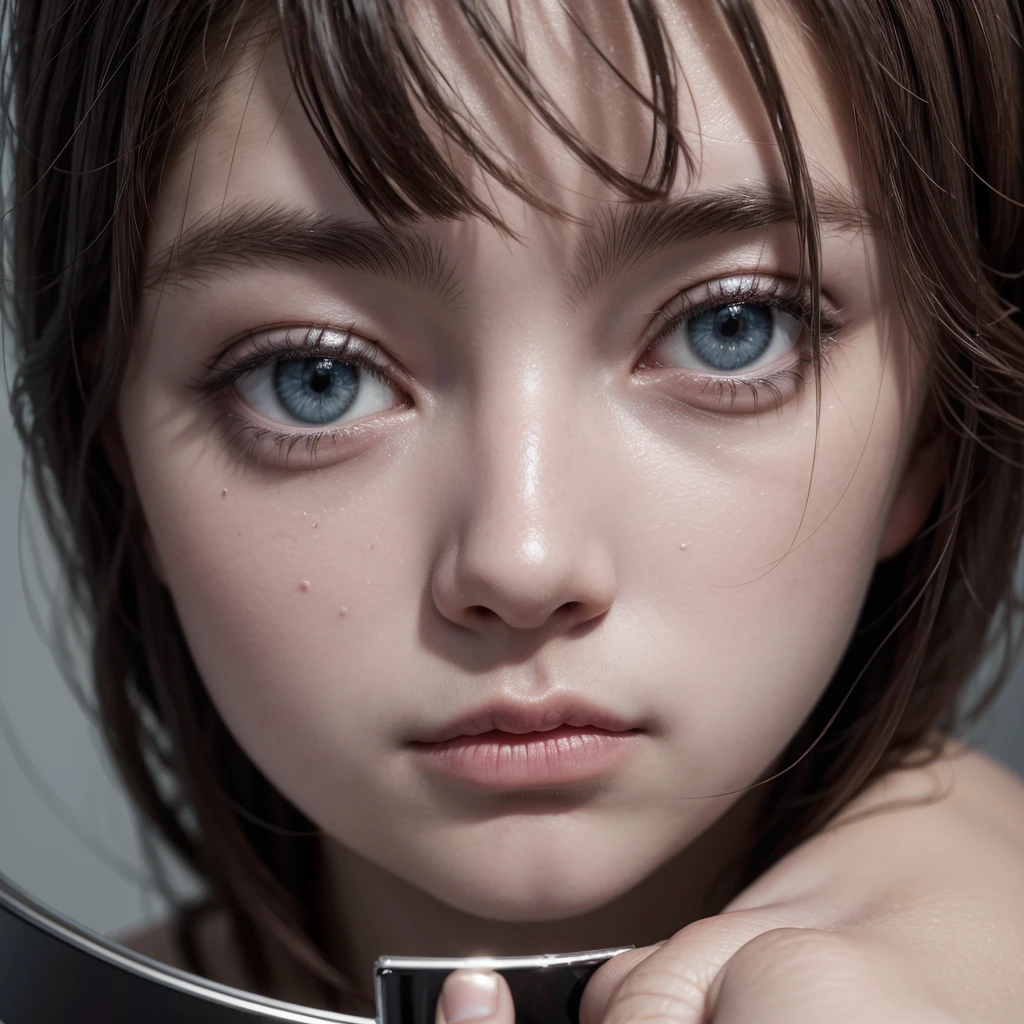 Ultra realistic images of a depressed person looking in the mirror, This person is sad and uninspired to pursue their goals