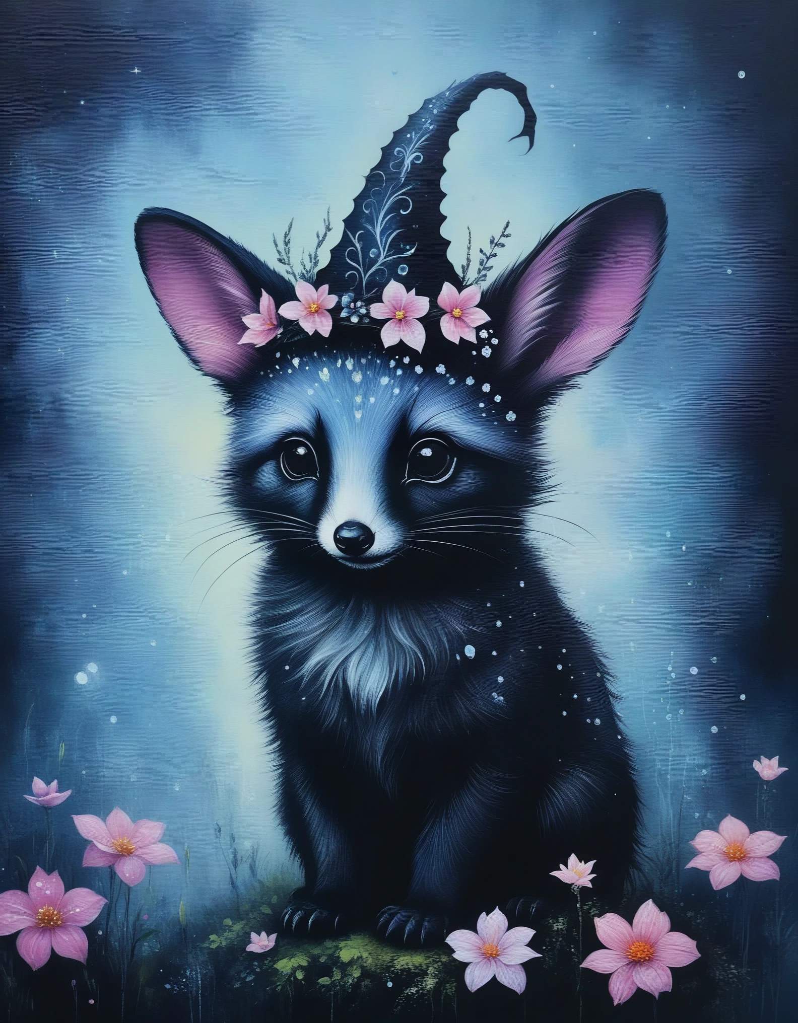 cute magical fantasy animal in the mist, novuschroma64 style