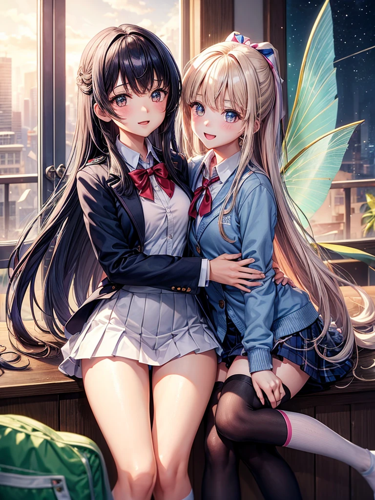 best quality，，smile，blazer，swimsuit，nepal，School，classroom，High-dimensional beautiful girl，Multidimensional beautiful girl，Several girls are depicted，They are hugging each other，Colorful，Different world，Collective of girls，JK，A beautiful girl who transcends fairies，A girl taking off her uniform，future，Sexy and cute，New generation，futureの制服，Ribbon on uniform，Angelを遥かに超えた可愛さ，Evolution of fashion，middle School girlultiple girls are depicted,harem，idol group，starry sky background，photo shoot，long hair，wearing a cardigan，beautiful girlの国，girl&#39;s paradise，highest quality，big breasts，leather jacket，happy girl,horny girl，Blue eyes，perfect face，standing position，She has her bangs down，fur jacket,Beautiful eyes，smooth hair，perfect eyes，beautiful girl，Angel，Angel Girl，multicolored hair colors，naughty girl，beautiful，High-dimensional beautiful girl，Multidimensional beautiful girl，hoodie，leather jacket，gathering，Group、，