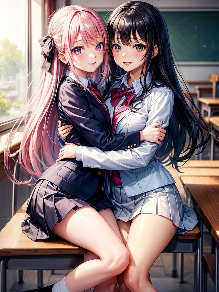 best quality,,smile,blazer,swimsuit,nepal,School,classroom,High-dimensional beautiful girl,Multidimensional beautiful girl,Several girls are depicted,They are hugging each other,Colorful,Different world,Collective of girls,JK,A beautiful girl who transcends fairies,A girl taking off her uniform,future,Sexy and cute,New generation,futureの制服,Ribbon on uniform,Angelを遥かに超えた可愛さ,Evolution of fashion,middle School girlultiple girls are depicted,harem,idol group,starry sky background,photo shoot,long hair,wearing a cardigan,beautiful girlの国,girl's paradise,highest quality,big breasts,leather jacket,happy girl,horny girl,Blue eyes,perfect face,standing position,She has her bangs down,fur jacket,Beautiful eyes,smooth hair,perfect eyes,beautiful girl,Angel,Angel Girl,multicolored hair colors,naughty girl,beautiful,High-dimensional beautiful girl,Multidimensional beautiful girl,hoodie,leather jacket,gathering,Group、,