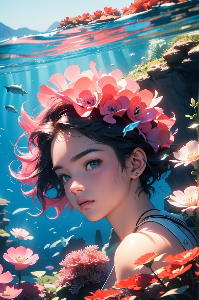 sea full of colorful fish, realistic, photorealistic, photo-realistic:1.37, 4k, ultra-detailed, extremely detailed, hyperrealistic, highly detailed, masterpiece:1. 2, vibrant colors, natural lighting, cinematographic, dramatic, fantastic, magical, surreal, ethereal, serene, tranquil, atmospheric, 37, 4k, ultra-detailed, extremely detailed, hyperrealistic, highly detailed, masterpiece:1.2, vibrant colors, natural lighting, cinematographic, dramatic, fantastic, magical, surreal, ethereal, serene, tranquil, atmospheric, bubble, corals, anemone.