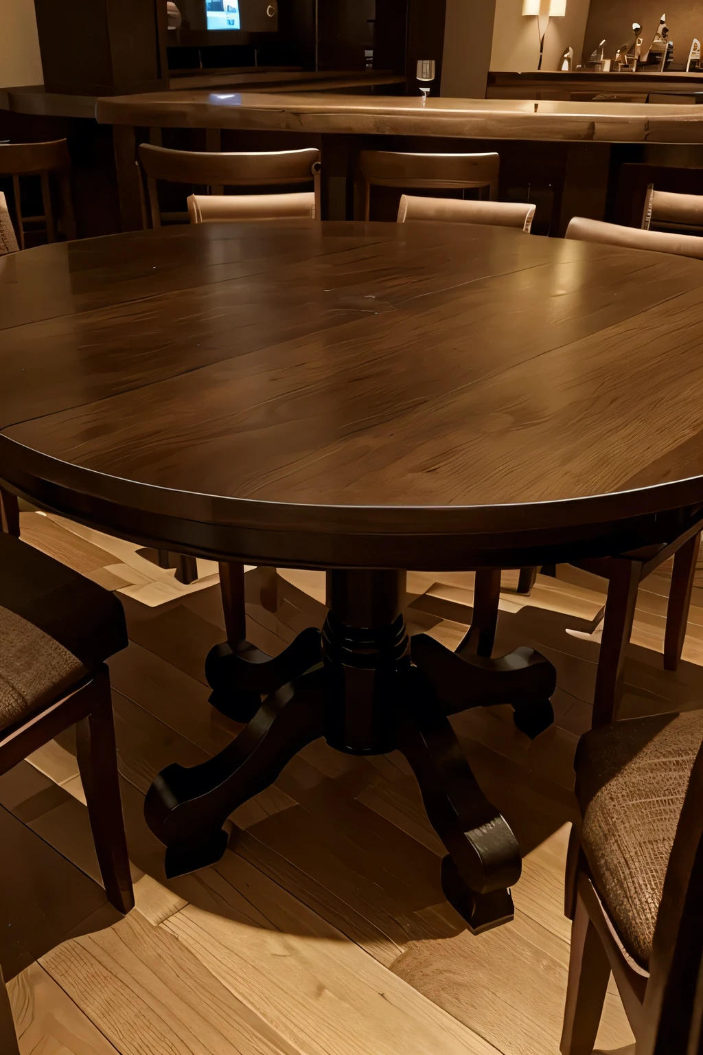 Make me a technological circular table for a restaurant, as if it were made with autocad