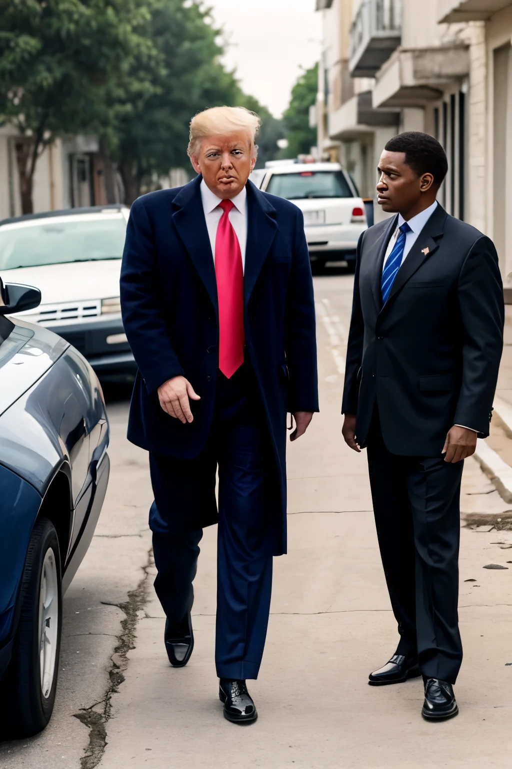 trump walking in the ghetto holding uzi