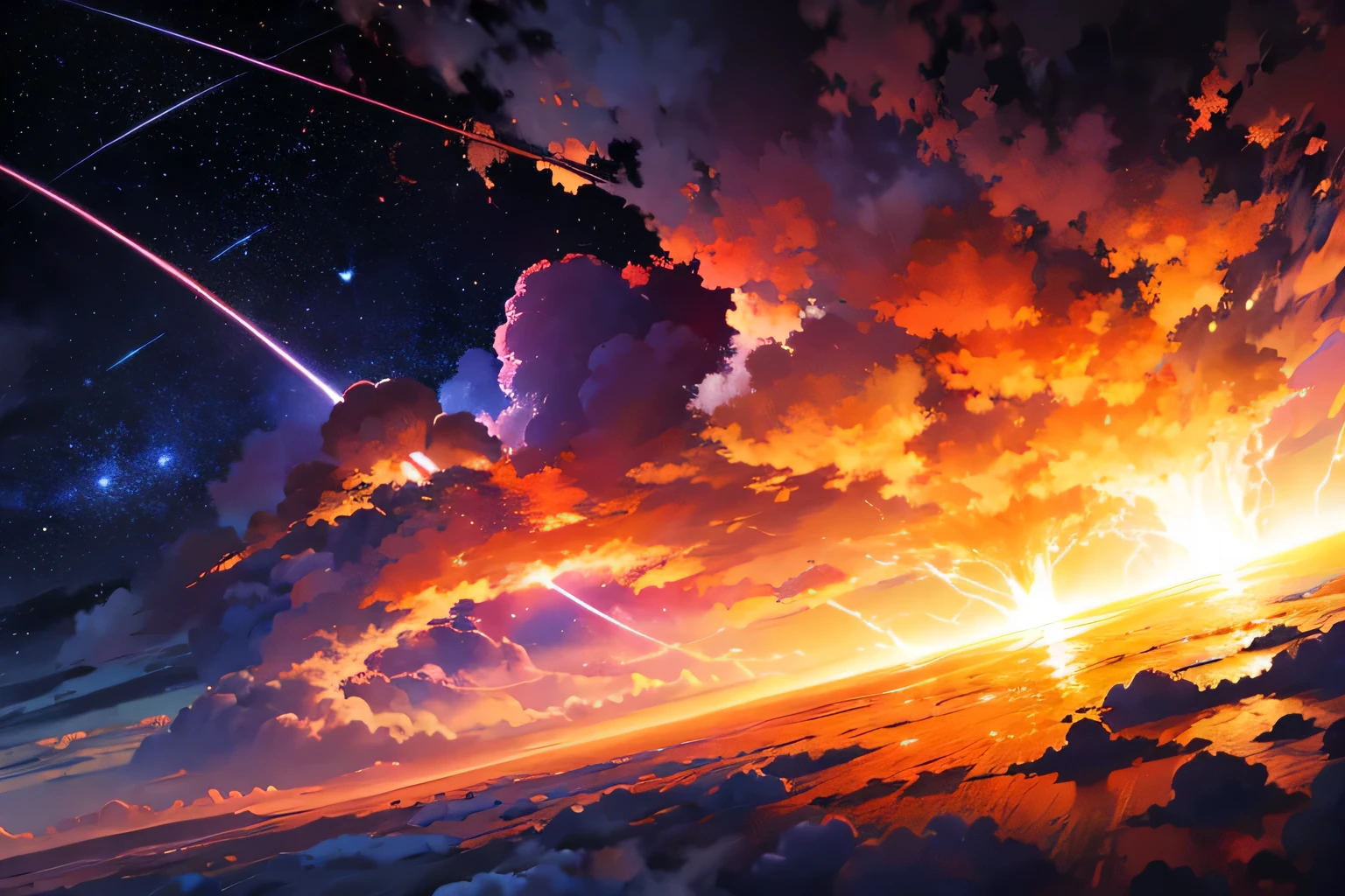 Ultra High Resolution Earth Storm Orange Lightning Big Clouds Hurricane