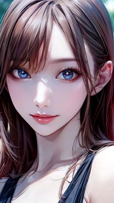 (Highest quality、8k、32K、masterpiece)、(Realistic)、(Realistic:1.2)、(High resolution)、Very detailed、Very beautiful face and eyes、1 girl、Round and small face、Tight waist、Delicate body、(close、Highest quality、Attention to detail、Rich skin detail)、(Highest quality、8k、Oil paints:1.2)、Very detailed、(Realistic、Realistic:1.37)、Bright colors