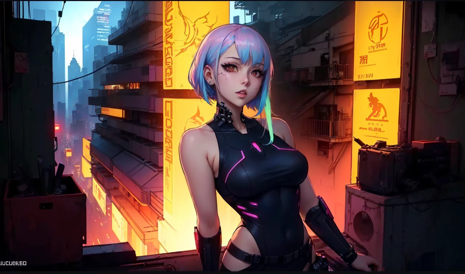 cyber girl in a black outfit standing in a city, Cyberpunk anime, Digital cyberpunk anime art, cyberpunk anime art, female cyberpunk anime girl, cyberpunk anime girl, cyberpunk anime art, cyberpunk anime girl mech, cyberpunk anime, digital cyberpunk - anime art, digital cyberpunk anime!!, cyberpunk oppai, best anime 4k konachan wallpaper