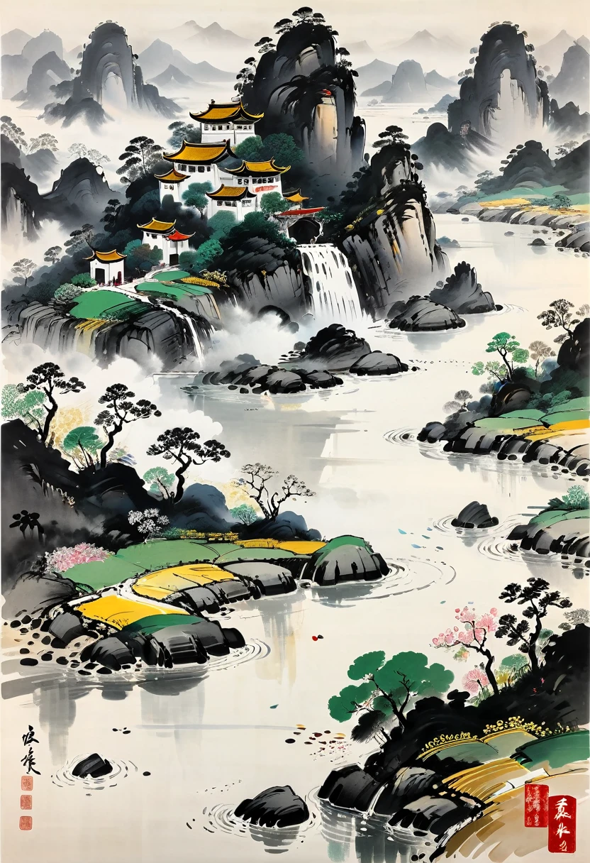 Cuervo, by Wu Guanzhong, (masterpiece, Best Quality, professional, perfect composition, very aesthetic, absurdities, ultra detailed, intricate details:1.3)