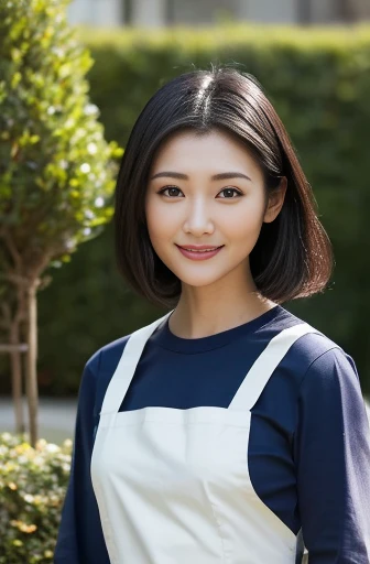 (Highest quality、Tabletop、8k、Best image quality、Award-winning works)、Beautiful woman、female portrait photography、Glowing Skin、Standing Elegantly、(Long sleeve T-shirt, apron, minder, nurse、Perfect Face、Beautiful and shining eyes、(Look at me tenderly:1.2)、Sweaty face、Glowing Beautiful Skin、No makeup、 Short black hair