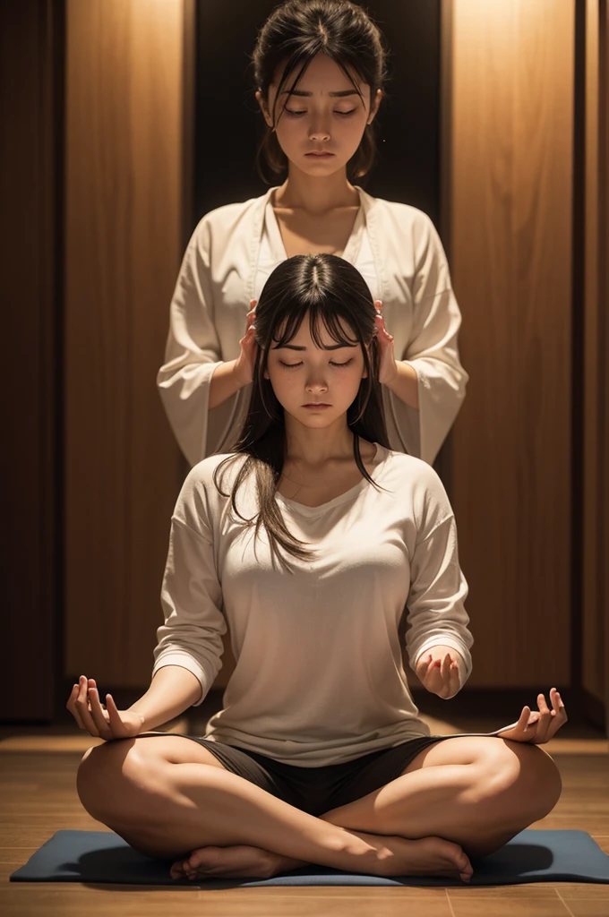 Image of a woman meditating