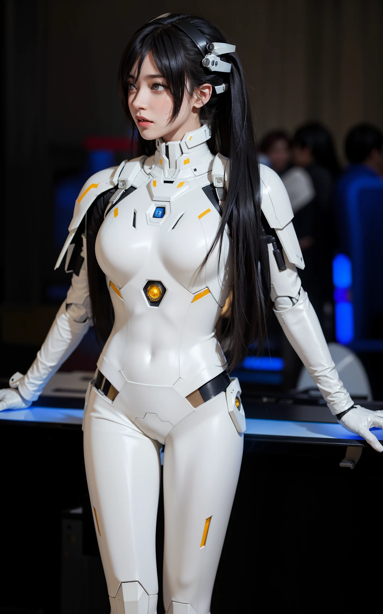 Futuristic high-tech style,best quality,Fairy Skin,(every time :1.2),eternal,Very detailed,Practical,high quality,Light,Light线追踪,Ultra HD,Upper Body, Future Iron Man Mech,shooting,Battery,Transmitter,Large caliber artillery,Rostlan 8K,Mecha Cyber Armored Girl,Wearing a cyberpunk technology helmet,Star Armor Helmet,With breathing Light,The armor of the future shines,Armed Cannon,High-tech armor,Steel Mechanical Armor,White robotic arm
