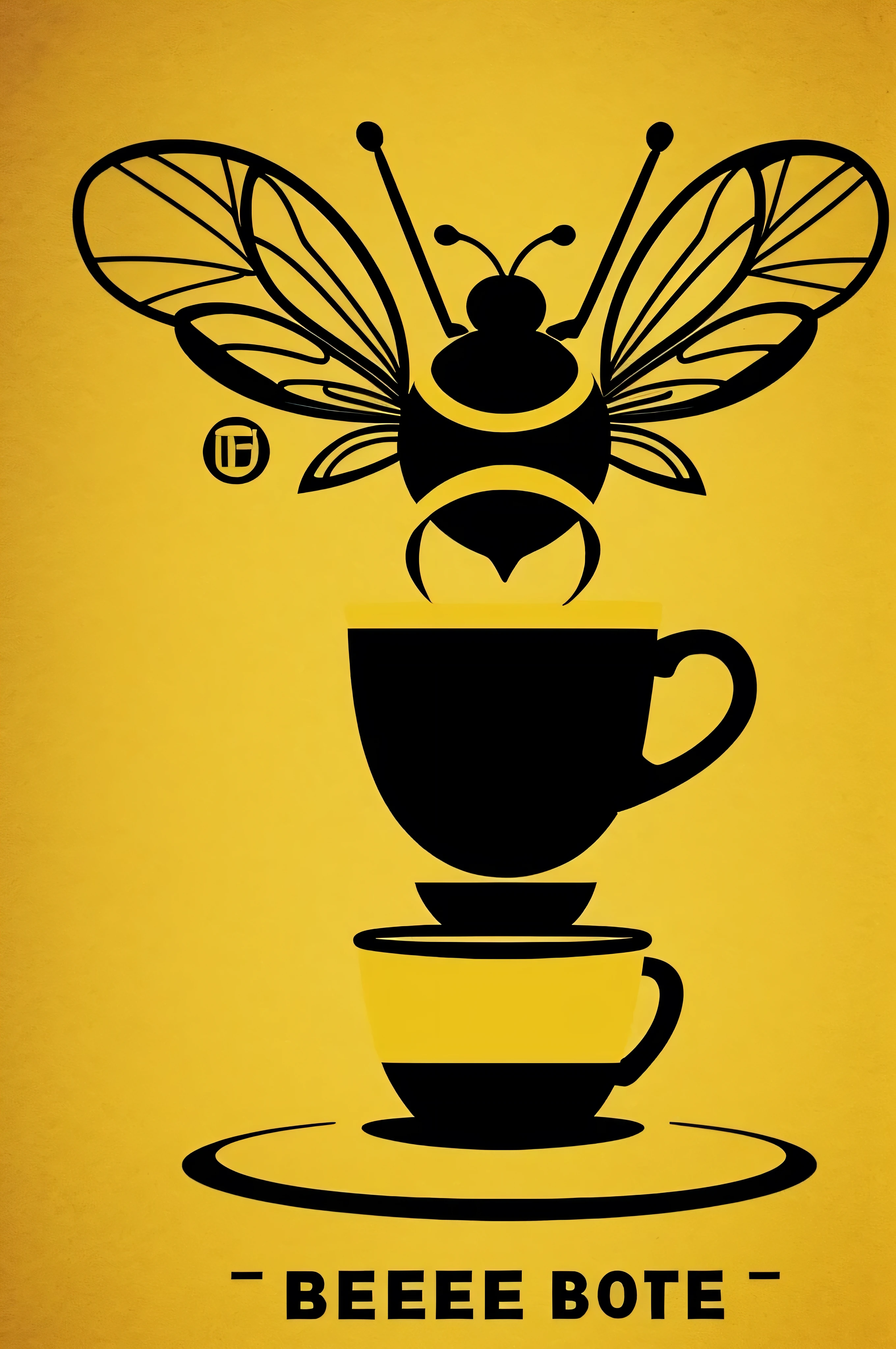 I want a logo for a coffee brand called Bee Coffee. I want to implement the yellow and black color, and that the design is inspired by the most famous logos in the history of coffee