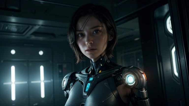 Premise: @Rebecca, a humanoid cyborg with its own consciousness, struggle to find your place in the world and unravel the mysteries of your creation. In a society that sees cyborgs as tools, it seeks to challenge the limits of humanity and artificial intelligence