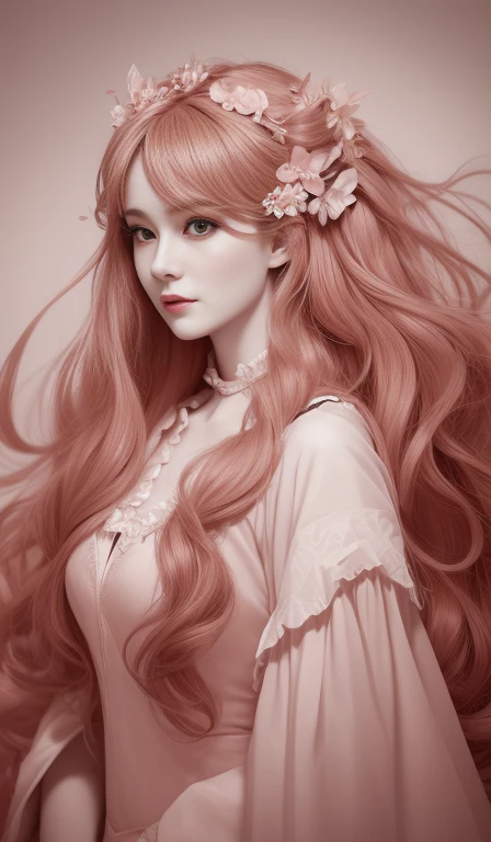 best quality, super fine, 16k, incredibly absurdres, extremely detailed, 2.5D, delicate and dynamic, pastel color pop art, colorful heart-shaped marquetry, (monochrome silhouette of beautiful woman with flowing hair)