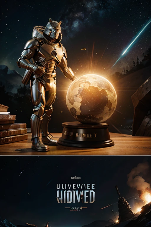 Animated trophy in the universe that has "Movie Universe" written in the Middle