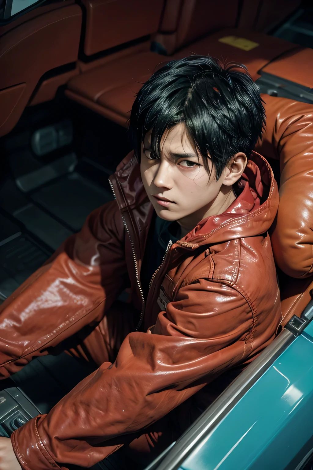 best qualityer, アニメ, swirly vibrant colors, Kaneda from Akira