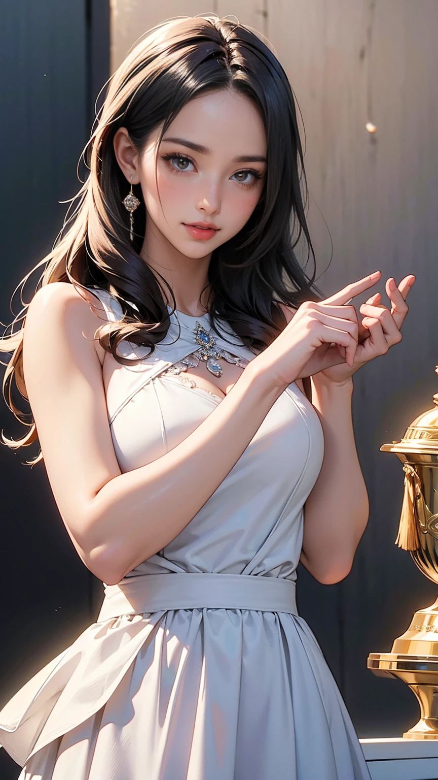 ((Masterpiece, top quality, high resolution, highly detailed CG unified 8K wallpaper)), solo, araffe woman kissing a trophy on a tennis court, martina fackova, simona sbaffi is the captain, magdalena radziej, by January Suchodolski, wining, medium detail, expressions of joy and excitement, celebrating, in detail, detail, serena malyon, best shot,