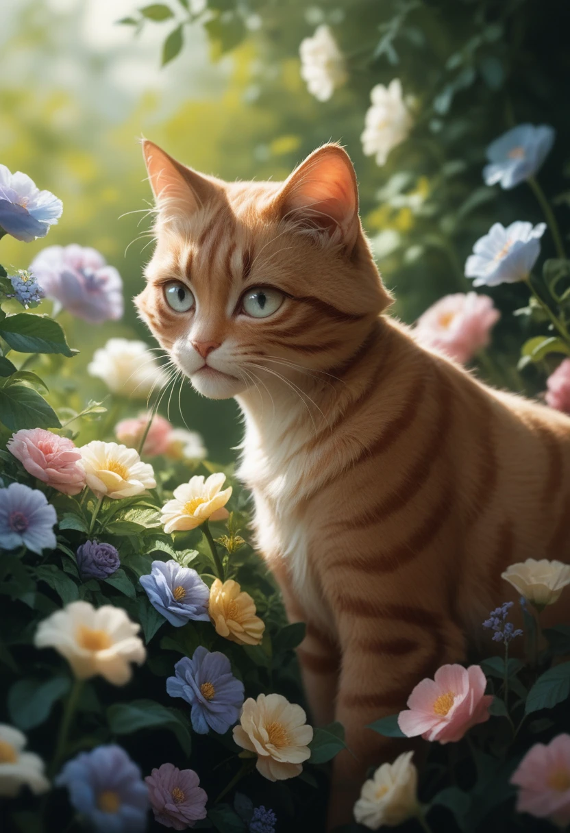 Night flowers cats
