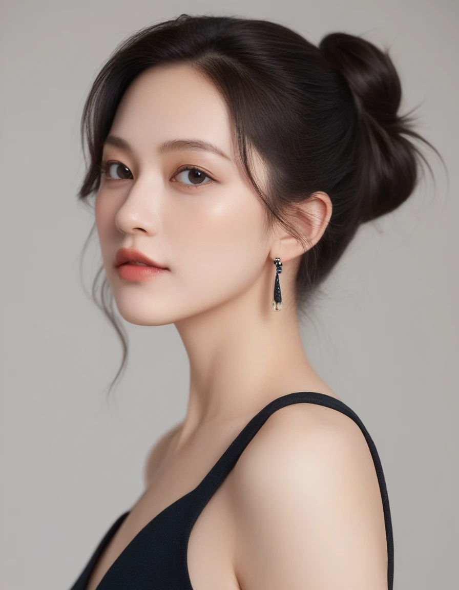 xxmixgirl, quite a bit body of a beautiful cute long and slender face Japanese girl, A gorgeous young cute asian woman in a sexy outfit, happy smiling, still from the film, ((young Marion Cotillard face : 1.2)), ((young Anne Hathaway face: 1.0)), from front, realistic portrait photo of a cute 21 years old girl, looks at viewer, wavy nose, full lips, natural skin, skin moles,(cinematic, film grain:1.1), ((asian winged eyes, very long and slender slim face, windy tousled, very long straight black hair)), wayuu, blue eyes, pale skin, puffy lips, makeup, eye contact, hairclip, light blonde hair, very short hair, hair up, double bun, hair flaps, asymmetrical bangs, long bangs, x hair ornament, dark red lips, red eyeshadow, mascara, eyeliner, stud earrings, piercing, blush, flat chest, big ass, black thong, high waist thong, microbikini, fishnets, bikini skirt,epic action, Unreal Engine, cinematic award winning artwork, many details, extreme detailed, full of details,Wide range of colors., dramatic, Dynamic,Cinematic,Sharp details, Insane quality. Insane resolution. Insane details. Masterpiece. 32k resolution. casting shadow style, cucoloris patterned illumination, (Leica SL3, Summicron-SL 75 f/2 ASPH, kodak Ektar 200 film), hands up, bokeh, silhouette, shallowed depth of field, dynamic action pose, hands up,