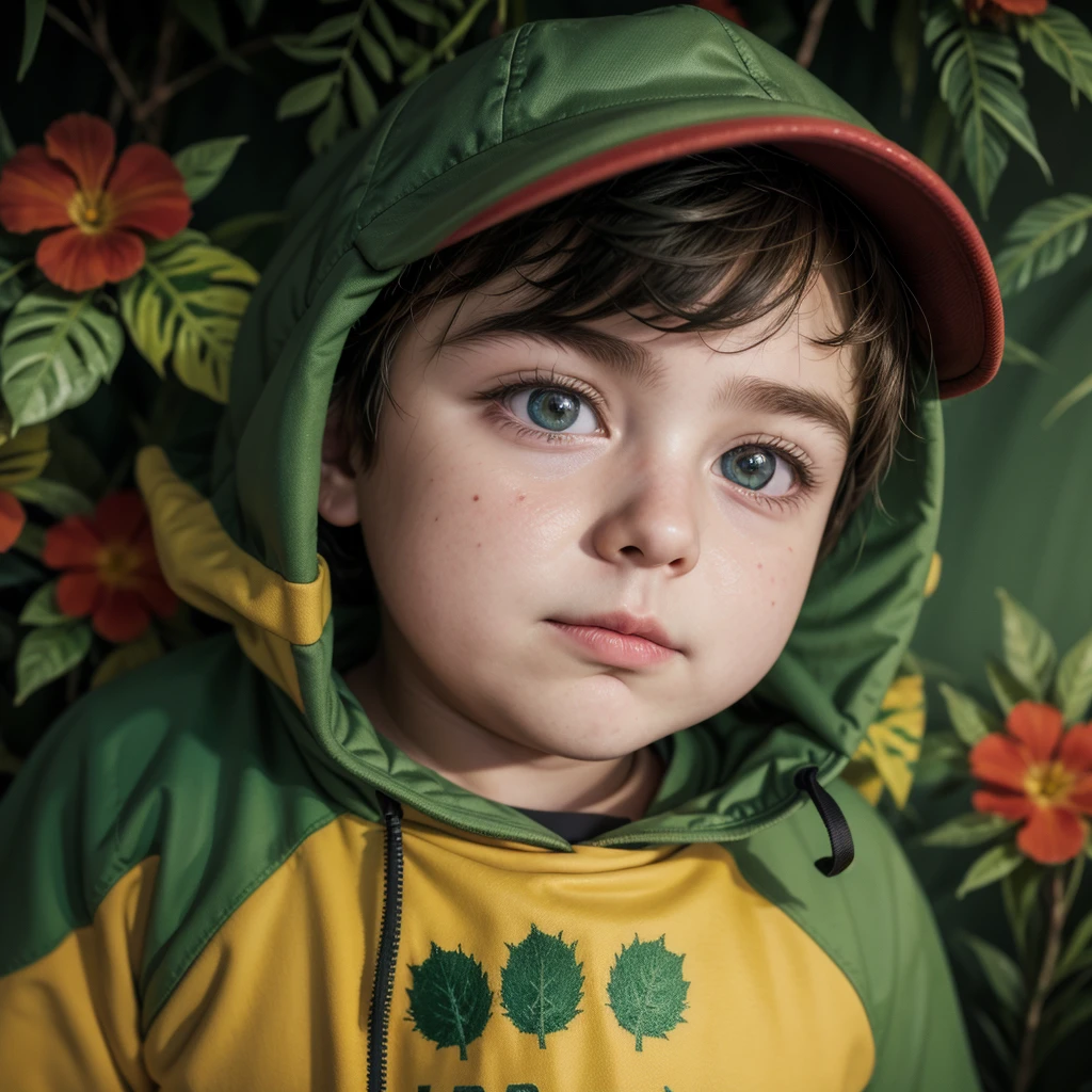 Eric Cartman de south park numa floresta tropical