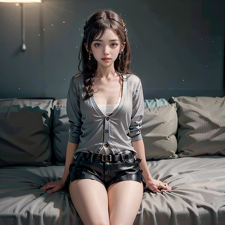 (((Misako Renbutsu)))Beautiful Young Female with ((Twin Braids) covering Bust) (Flashing Crotch) on ((Dusk Train)), (extremely delicate and beautiful) Detailed Closing Texture, Professional portrait of SemiNude photography, (((Unbuttoned cardigan with beltbra:1.37)White AthleticShorts)Navel), (sitting_chair) {leaning back|(knee up to chest)}, (Motion blurred window){(Tyndall effect)|lens flare|Haze|bokeh} ZoomLayer (Oodles Blurred Colorful Lights (Starry particles)), (TopQuality Masterpiece of 8K Ultra-detailed DigitalPainting by Jeremy Lipking), (Clearly visible the Shape of Crotch), (extra leg:-1)