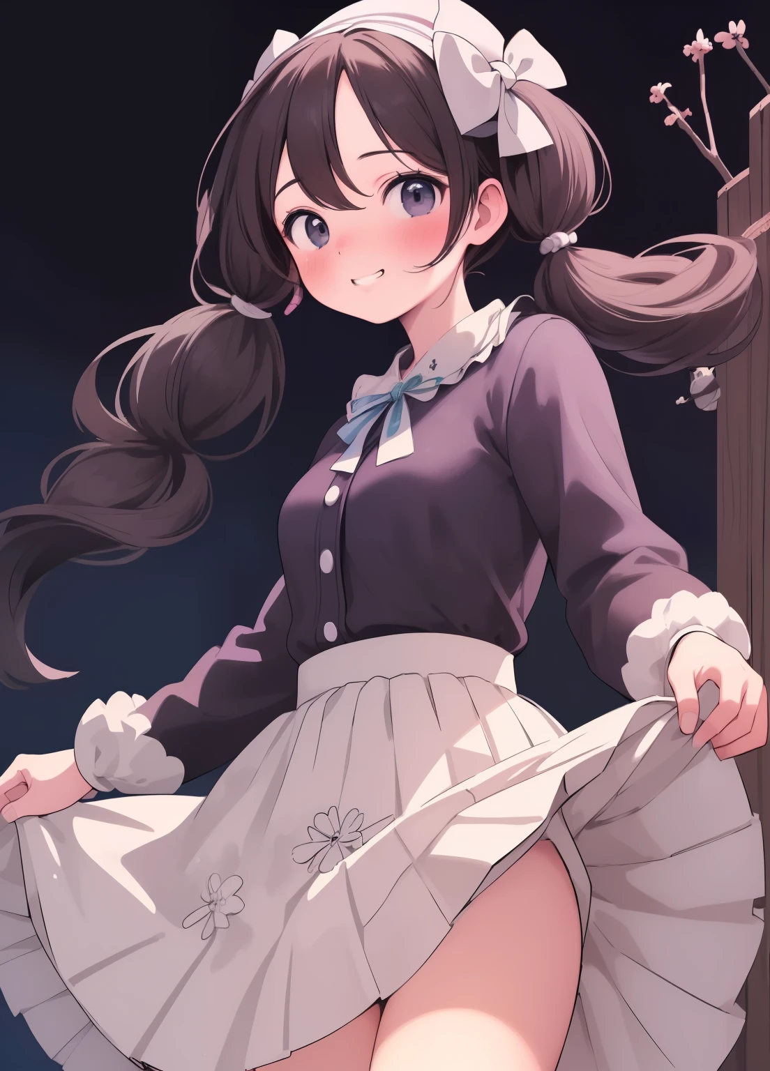 (masterpiece、Highest quality、Highest quality、Official Art、Beautiful and beautiful:1.2)、(One girl:1.3)Hatsune Miku、Twin tails,Beautiful breasts, Katsushika Hokusai,Highest quality, masterpiece, 1 girl, (Silhouette Lighting:1.2), (Cowboy Shot:1.3), Close one eye, Grin, White nurse costume, origin, Neogen, (Skirt Lift:1.2), hospital, operating room
