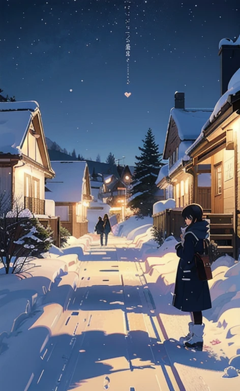 Grupo de jovenes jugando in the snow, in a village, White snow, an image of Makoto Shinkai, trend on pixiv, conceptual art, guweiz style artwork, Guweiz and Makoto Shinkai, Sakimichan and Makoto Shinkai, ( ( Makoto Shinkai ) ), in the snow, beautiful anime scene