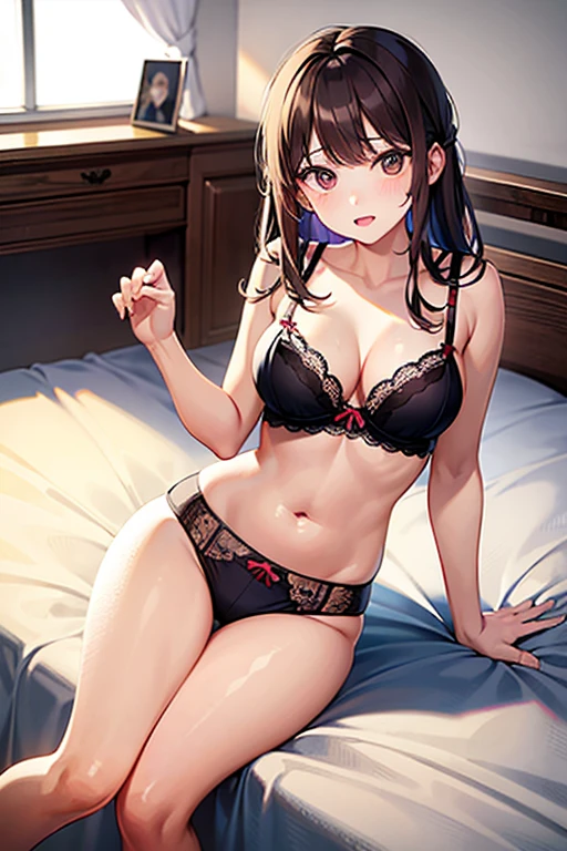 girl, lingerie, younger sister, bed, big, underwear, good, panties