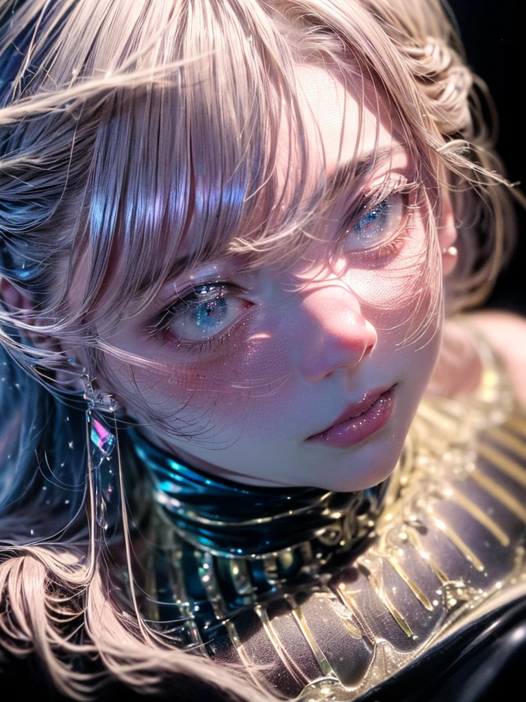 unparalleled masterpiece, ultra realistic 8k CG,masterpiece,pov,(delicate photograph,ultra_detailed,16k,raw photo:1.3),(realistic:1.9,photorealistic:1.9), beautiful detailed eyes,1girl, vivid colors, glowing, blacklight, body painted, marbled, demon, glitters, cute,e-cup chests,