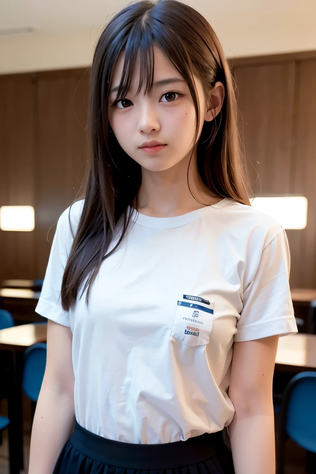 最high quality, masterpiece, 1 girl, 12~14 years old, Beautiful Face, Realistic, Soft lighting, high quality, Volumetric lighting,  photograph, High resolution, 4K,Bokeh,Student Uniform,sexy