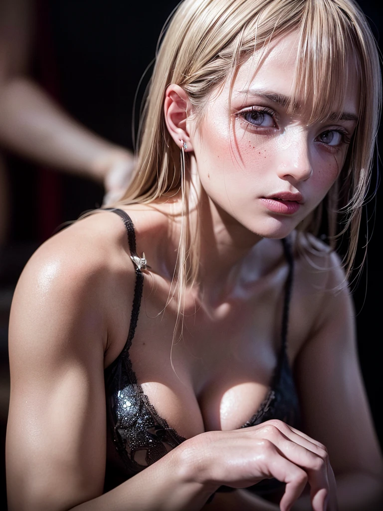 unparalleled masterpiece, ultra realistic 8k CG,masterpiece,pov,(delicate photograph,ultra_detailed,16k,raw photo:1.3),(realistic:1.9,photorealistic:1.9), beautiful detailed eyes,1girl, vivid colors, glowing, blacklight, body painted, marbled, demon, glitters, cute,e-cup chests,