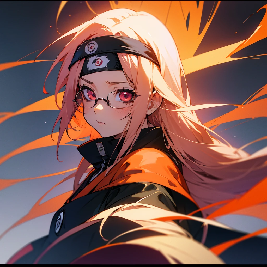anime girl with glasses and long hair, anime visual of a cute girl, anime style. 8k, pin on anime, anime vibes, anime style 4 k, anime moe artstyle, anime aesthetic, anime girl desktop background, anime visuals, anime girl with real hair, ethereal anime, anime girl with long hair, beautiful anime portrait , anime , naruto, naruto anime, Sharingan background, at night, dark , Sharingan , Wearing Naruto's headband  