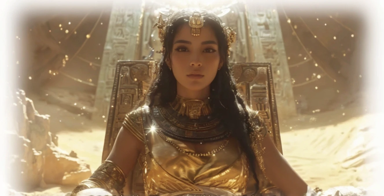 ((Masterpiece,Ultra-high resolution, high resolution, 8k, Fractal Art,Octane, Fantastic,Aesthetic,Intricate details))Ancient Egyptian Goddess Isis