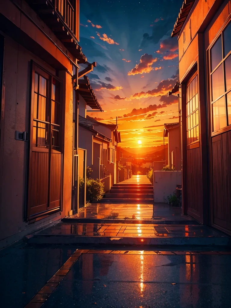 (masterpiece, high quality, detailed) orange sunset sky (without object)