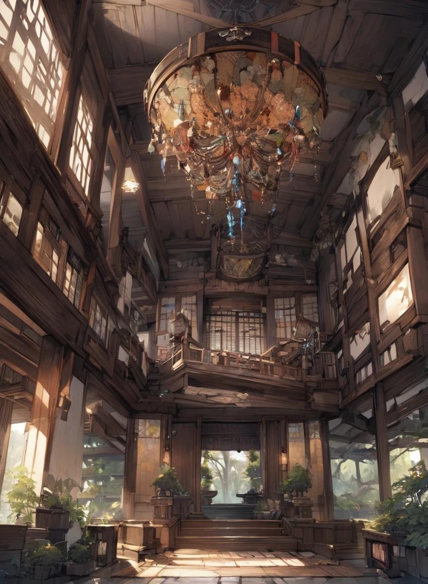 "Lavish interior of Ishida Mitsunari's castle, rich decorations and traditional Japanese elements, detailed and historical."