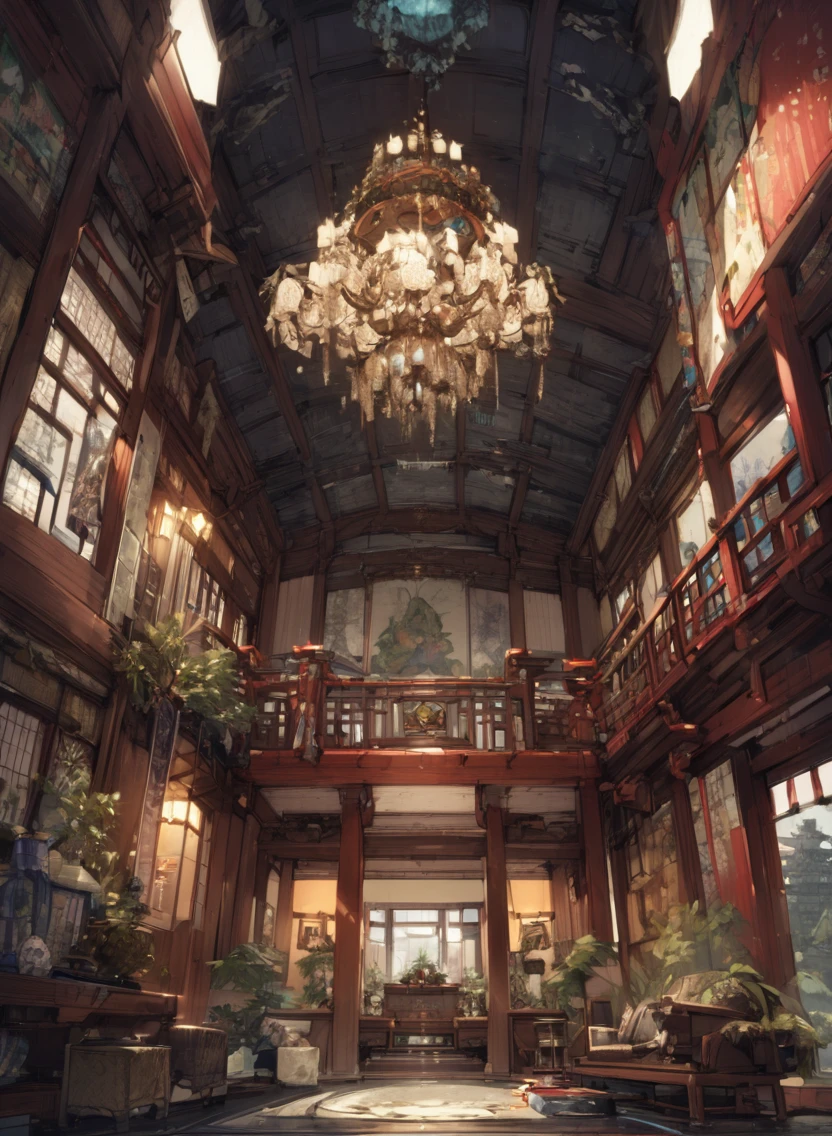 "Lavish interior of Ishida Mitsunari's castle, rich decorations and traditional Japanese elements, detailed and historical."