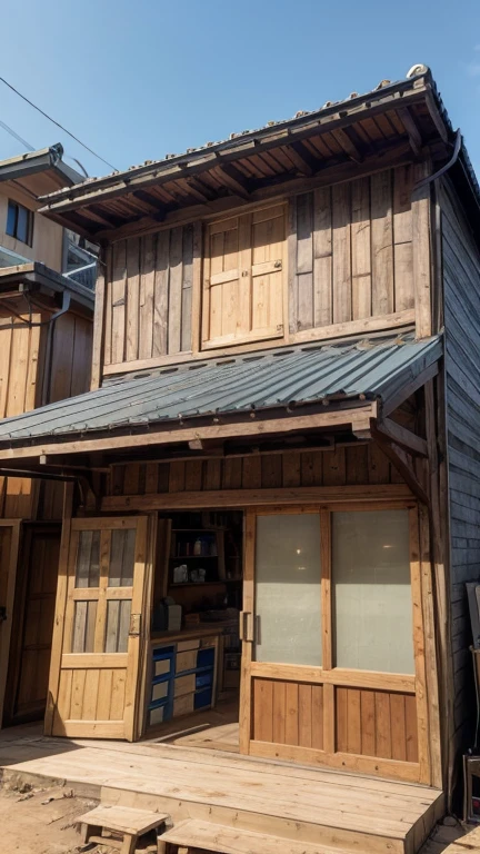 Facade of a humble artisan carpentry workshop