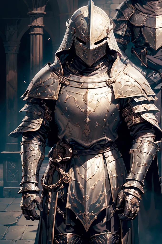 (masterpiece; best quality: 1.2), ((knight man)), ((solo)), (black eyes: 1.4), (body; toned, lean, masculine: 1.3), (beautiful and clear background: 1.2), ((depth of field)), (equipment: templar + surcoat + chainmail shirt + closed helmet + pauldrons + gauntlets + greaves + black cloak : 1.3), (anime illustration: 1.2), (background composition; garden + plants: 1.1), (extremely fine and handsome: 1.1), (shot composition; standing + centered on torso + close-up: 1.5)