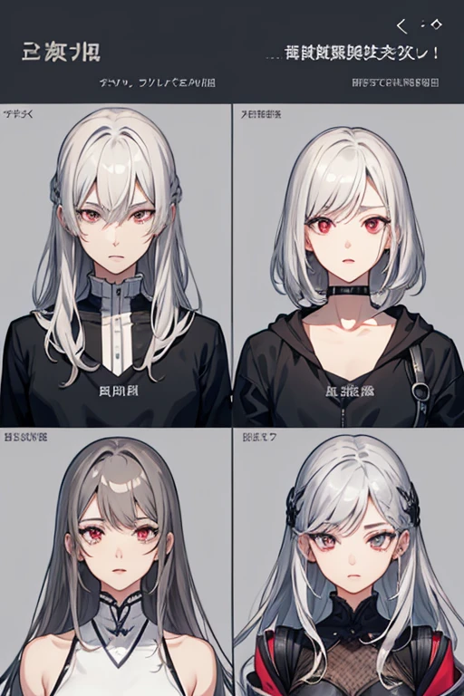 (Elf girl),((two colored hair, short white hair with black hair streak)),(((light shine red eyes))),,portrait Pose,Best Quality,masutepiece,8K, Top image quality, RAW photography, 超A high resolution, Shot for one person only, model shoot, round chest, little eyes, Beautiful Eyes of Details, Beautiful eyelashes、Very slim physique, with blush cheeks, (casual black top), photo for Dating Sim, different face Expression