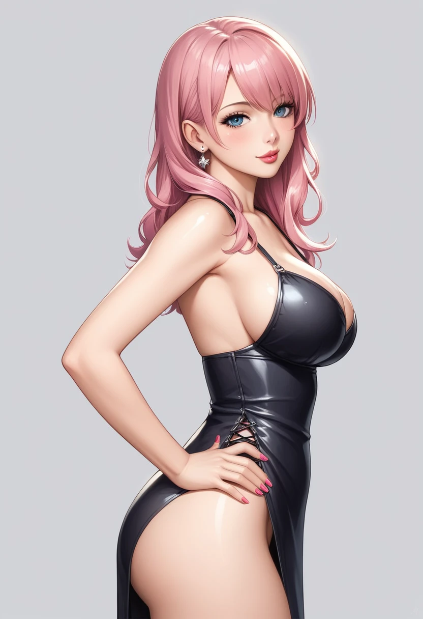 Anime girl with pink hair and big  shows her big ass, an anime drawing inspired by INO, Trends on Pixiv, conceptual art, Seductive anime girl, illuminated from behind, beautiful seductive anime , glatte rosa Haut, Soft anime CG art, hyper-realistic , , very perfect position, soft anime, ultra-realistic image