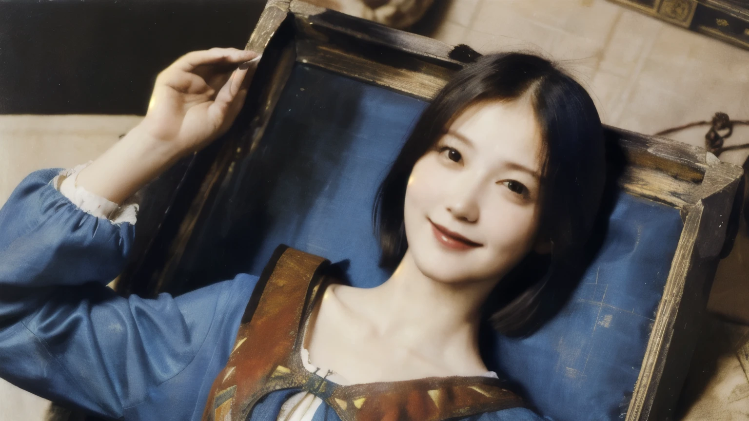 263 20-year-old female,(Short Hair 46),(chest:1.5),Old-fashioned smile,(Paintings by Leonardo da Vinci),(airship,Blueprint)