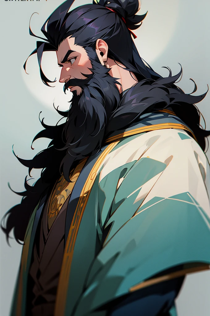 make a male character with a clean beard and in profile