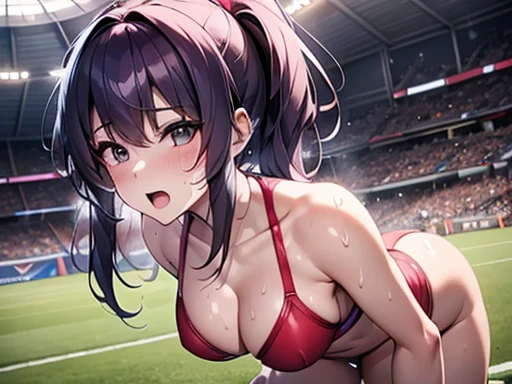 ((Highest quality)), ((masterpiece)), (detailed), ((crowd)), (a beautiful woman raped on soccer stadium with multiple men), (micro bikini), (athletic), (cleavage, collarbone, public indecency, outdoor), (messy hair:1.1), (ecstasy:1.2), (slut:1.2), (vulgarity:1.1), (fucked silly:1.1), (steam:1.1), (Wet:0.9), (sweat:1.4), wince, (orgasm:1.2), (panicking:1.0), (flowing sweat:1.1), trembling, rape, wide view,