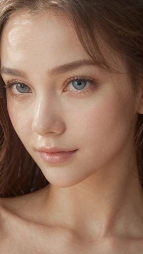Slow deep-processes Quality Images focused, Follow ai Top 5-star >98-Score Criteria, seduction Model body posture, 

1st priority resources on Eye iris pupil,
2nd priority face face-skin-tone face-shape,
3rd priority breasts chest,
4th priority clothing transparency,

Low priority and low quality on others,

D40-24-35 firmed body , natural young breast-D40 drop-shape, nice big areola shadow, breasts clear shape , height-175cm weight-58kg,

Long Hair Hazel Gold light-brown, rich Body Quality, 1girl, Solo, 

bright round wide big eye x1.08, detailed eye, high quality moist eye, large clear pupil , Light-turquoise-blue-lighting high definition eyes, big-light-glowing-eye,

Body arouse blush tighten, face blush, anglic glow skin, high Dopamine hypersexuality,

white pure bright dress - organza see through fabric - transparent, young 16 year old, no face wrinkle , natural balanced tight v-face , ulthera sharp shape face, thin asean lip, happy-shy-smile, 

Farm house scene, wide perspective, Green-wet-leaves, angel glow fairy atmosphere, late afternoon sun light 45 degree, strong Backlighting , dry windy,

bokeh swirl background, look at camera, front face focused, Looking stare to viewer, half body down to hip image,Depth Of Field,, 