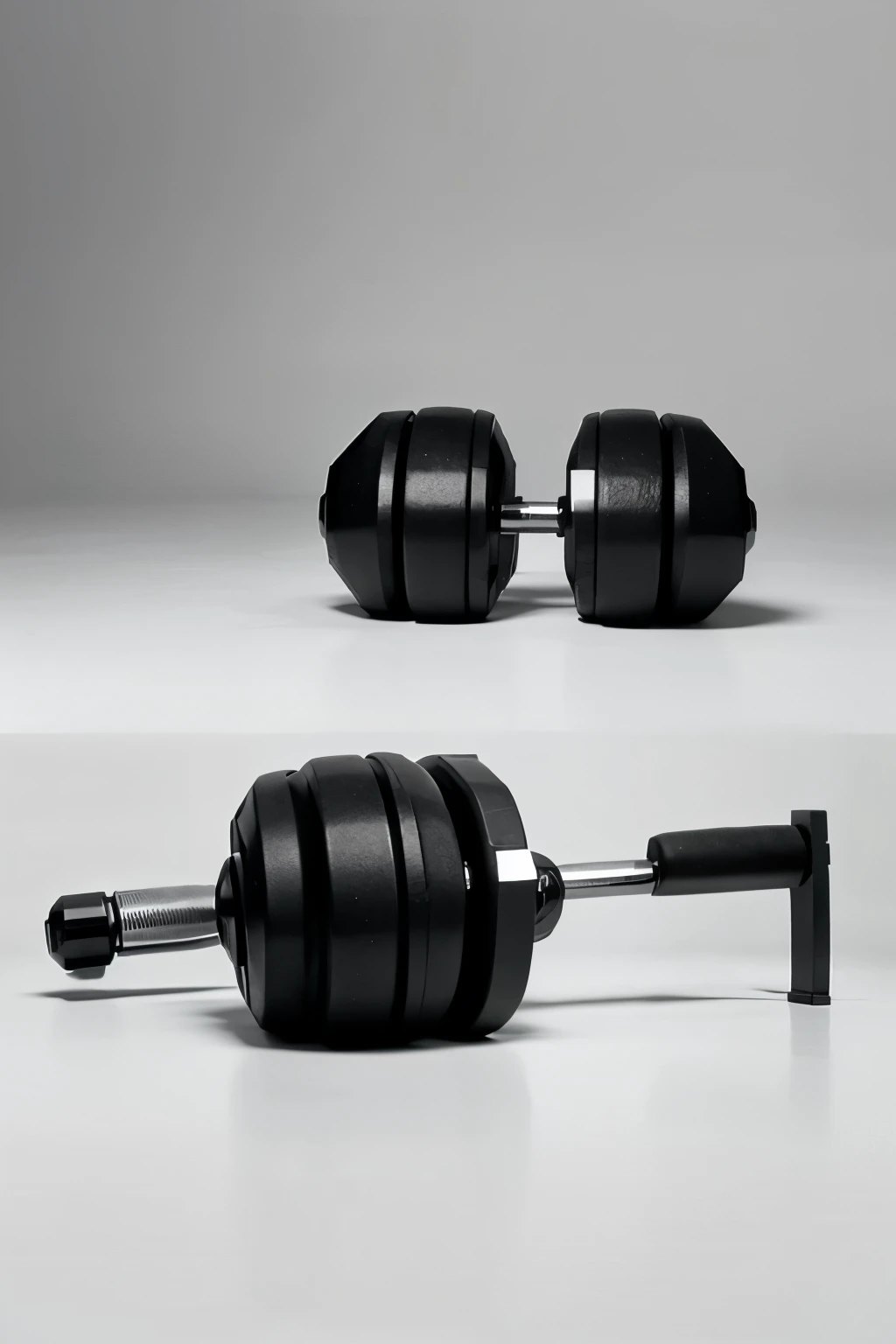 "Minimalist black and white logo of a brain and a dumbbell in balance, simple lines,